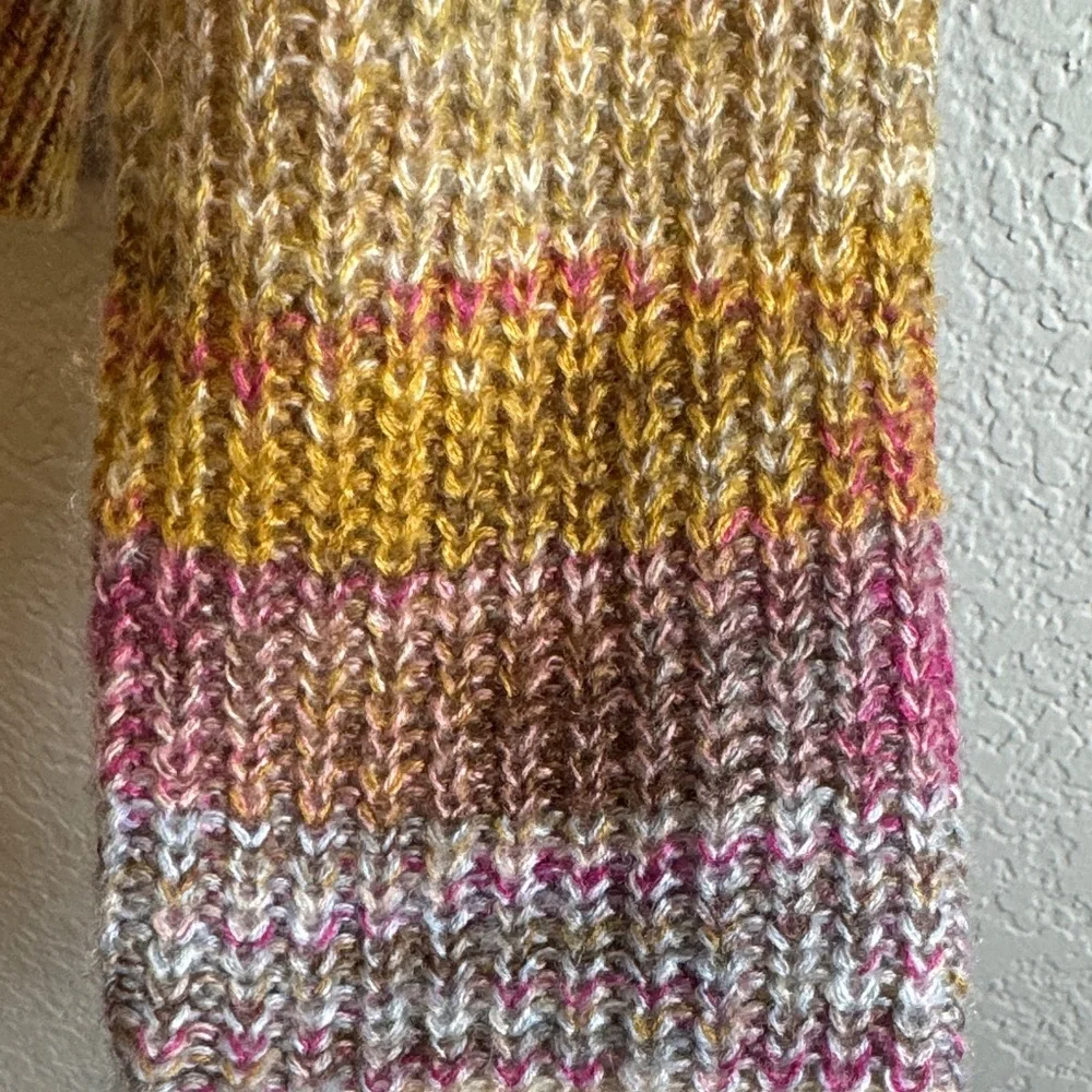 Lucky Brand Multicolor Rainbow Stripe Cropped Cardigan Sweater XS - Picture 4 of 8